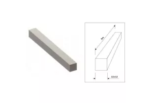 pièce élément ferronnier serrurier Barre LISSE CARRE Longueur 3000 Section 12x12 ACIER Ref: CL12-3000