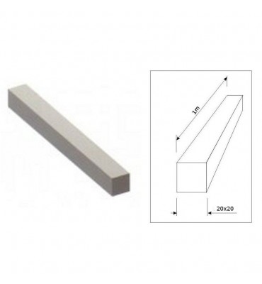 pièce élément ferronnier serrurier Barre LISSE CARRE Longueur 1000 Section 20x20 ACIER Ref: CL20-1000