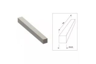 pièce élément ferronnier serrurier Barre LISSE CARRE Longueur 3000 Section 20x20 ACIER Ref: CL20-3000