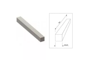 pièce élément ferronnier serrurier Barre LISSE CARRE Longueur 3000 Section 25x25 ACIER Ref: CL25-3000
