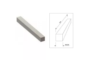 pièce élément ferronnier serrurier Barre LISSE CARRE Longueur 1000 Section 30x30 ACIER Ref: CL30-1000