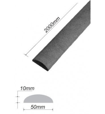 pièce élément ferronnier serrurier Barre profilée LISSE DEMI ROND Longueur 2000 ACIER FER FORGE Ref: DR50X10-2000