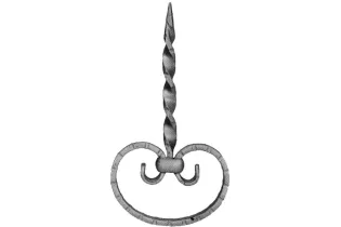 pièce élément ferronnier serrurier VOLUTE DECORATIVE MARTELE 235x125 Section 20x6 ACIER FER FORGE Ref: F53.180