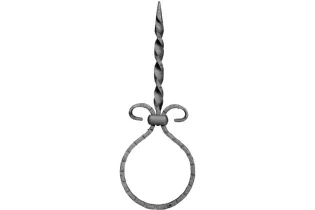pièce élément ferronnier serrurier VOLUTE DECORATIVE MARTELE 300x110 Section 20x6 ACIER FER FORGE Ref: F53.184