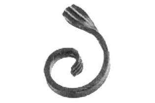 pièce élément ferronnier serrurier VOLUTE en demi C LISSE PATTE D OIE 100x65 Section 12x6 ACIER FER FORGE Ref: F53.433