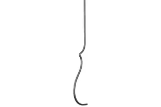 pièce élément ferronnier serrurier Balustre GALBE 1800x190 Section 12x12 ACIER FER FORGE Ref: 8L-12-1800