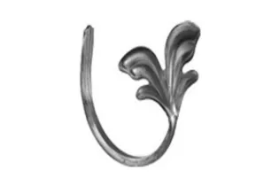 pièce élément ferronnier serrurier VOLUTE en demi C LISSE FEUILLE 115x100 Section 12x6 ACIER FER FORGE Ref: F53.440.01