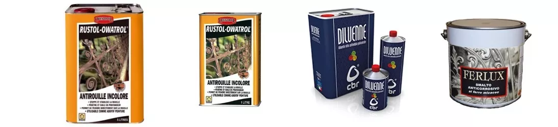 Peintures, produits de finitions spécifique à la ferronnerie, la serrurerie.