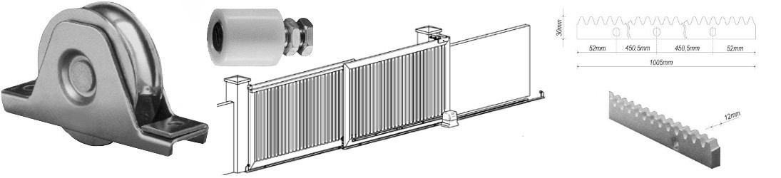 Accessoires et pièces détachées pour portails fer forgé coulissant